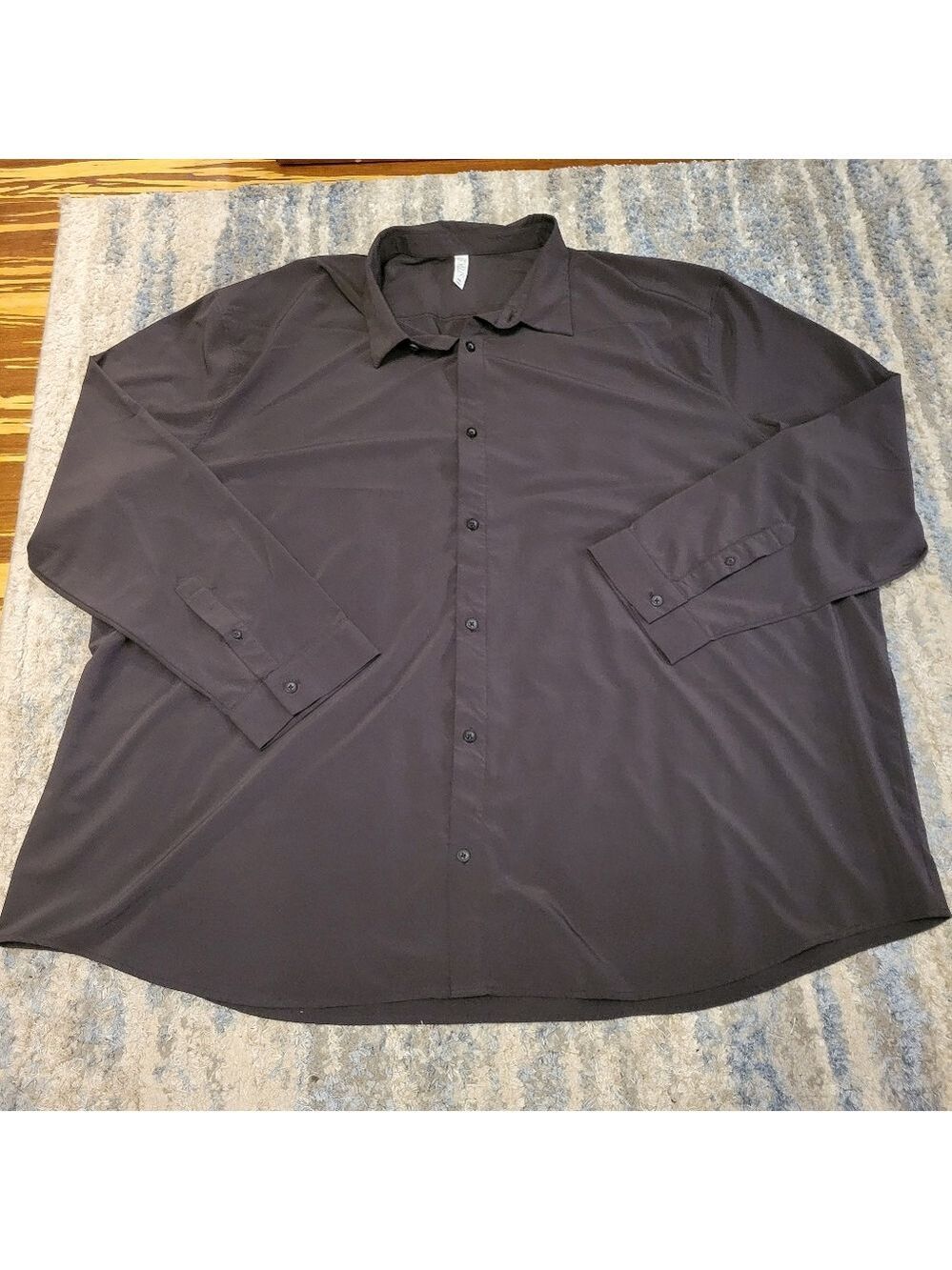 STYLUS Black Dress Shirt for Men Size 4XL